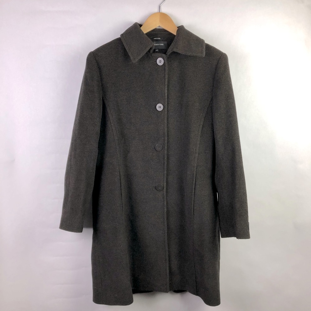 Jones New York Petite chocolate brown wool coat